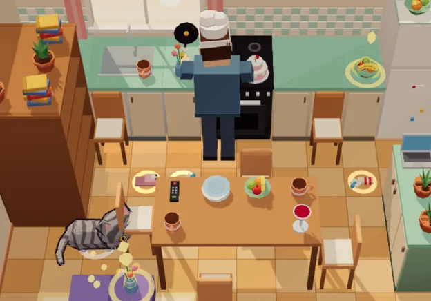 A cat knocks things off a shelf in Bad Cat Daily